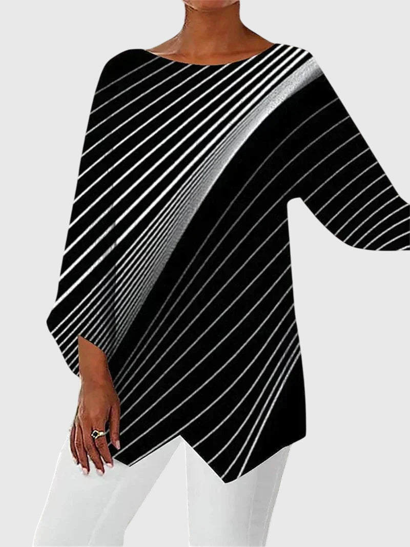 Elegantní top s kulatým výstřihem