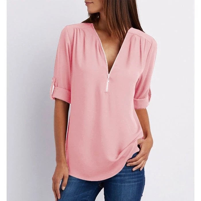 Chic Zip Blůza Henley