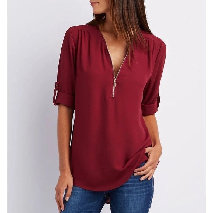 Chic Zip Blůza Henley