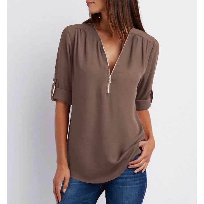 Chic Zip Blůza Henley