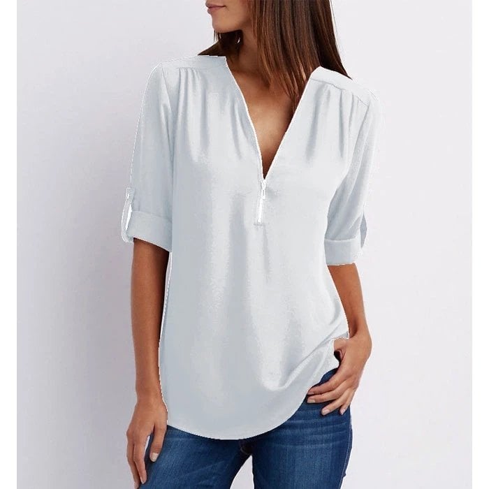 Chic Zip Blůza Henley