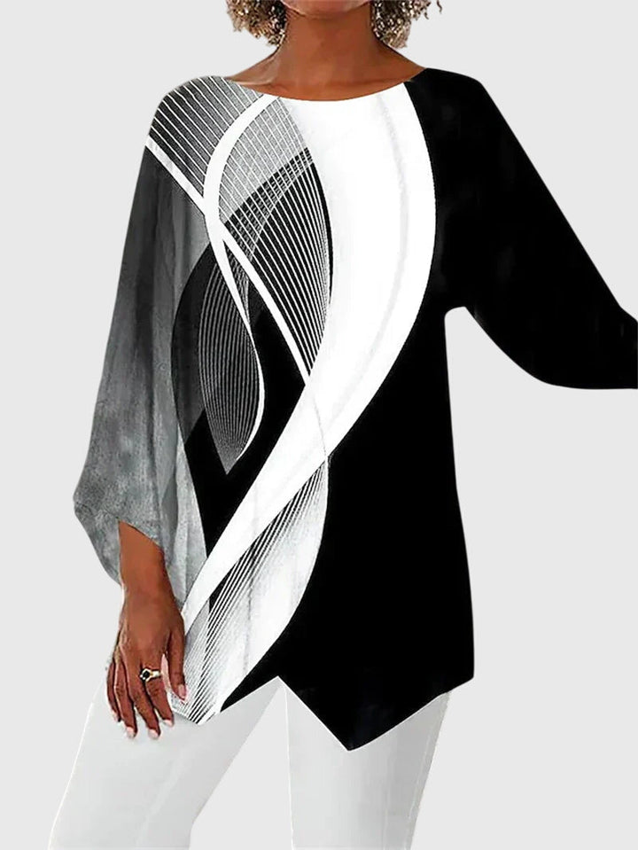 Elegantní top s kulatým výstřihem