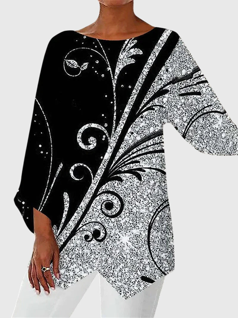 Elegantní top s kulatým výstřihem
