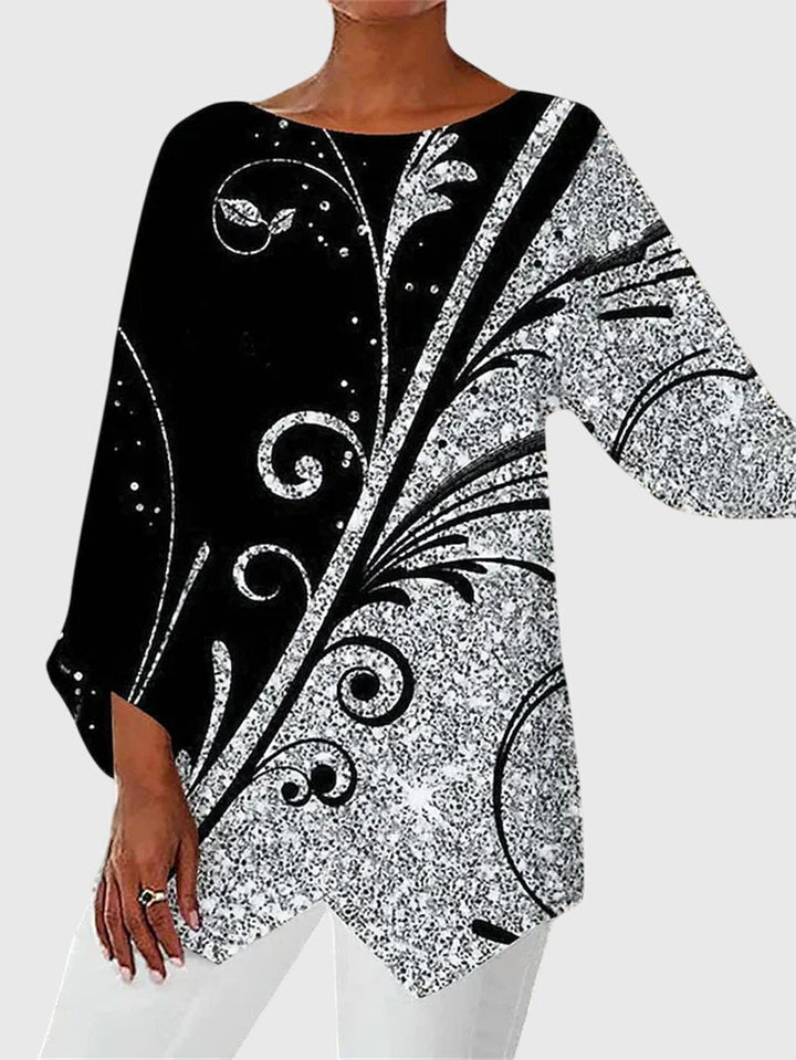 Elegantní top s kulatým výstřihem