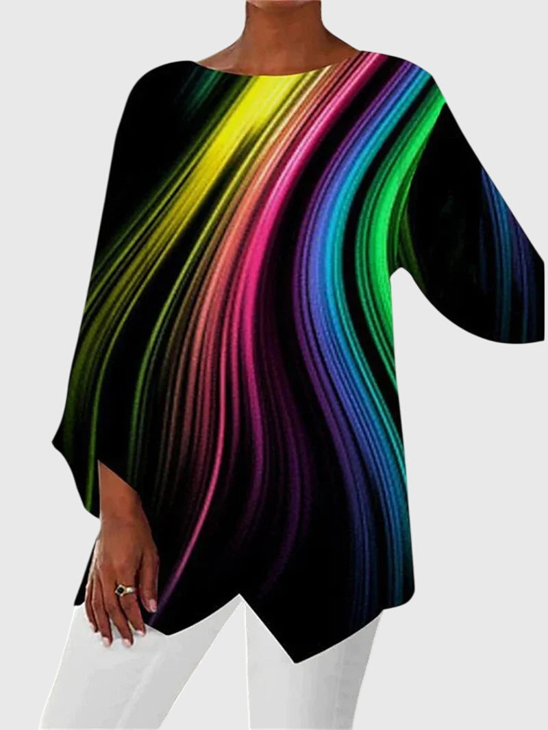 Elegantní top s kulatým výstřihem